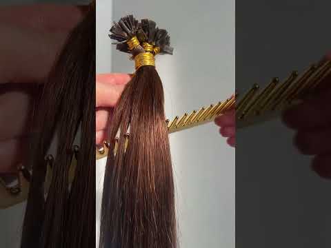 Волосся для гарячого нарощування на капсулах, 65 см, пряме, 100 пасом, коричневі (04) video