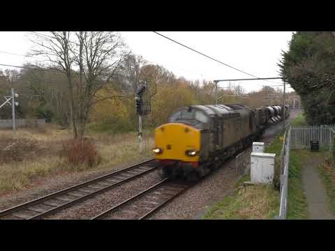 (HD) DRS 37059 & 37038 work 3S60 RHTT at Mountnessing Junction - 30/11/20