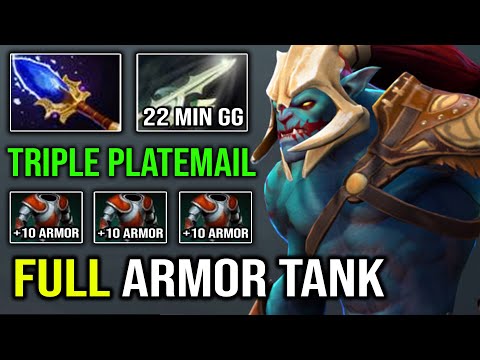 WTF Triple Platemail No Armlet Huskar | EZ 22Min GG Full Armor Buff & Deleted Everyone Dota 2