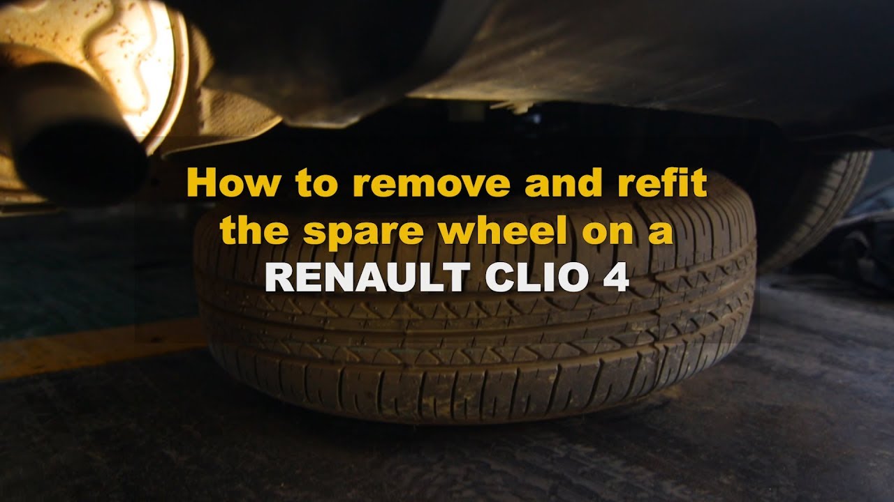 Watch video How to remove and refit the spare wheel on a Renault Clio 4 Now How to remove and refit the spare wheel on a Renault Clio 4
