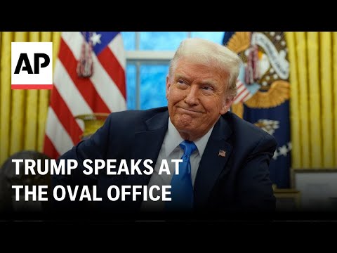 Trump speaks at the Oval Office