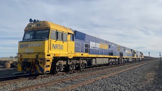 7XM4 Pacific National loaded Steel train with triple NR’s NR50 NR8 NR67 at Gheringhap loop 4/5/2025