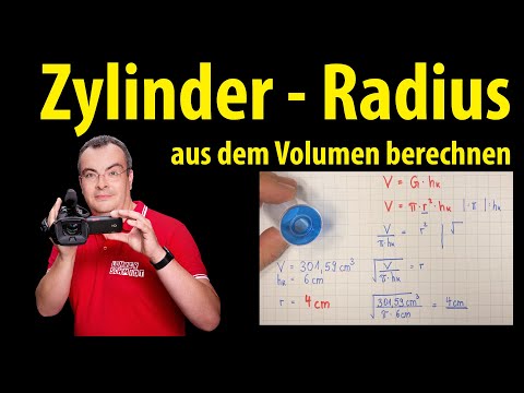 Cylinder - Calculate radius or diameter from volume | Lehrerschmidt - simply explained
