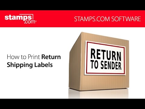 Part of a video titled Stamps.com - How to Print Return Shipping Labels - YouTube