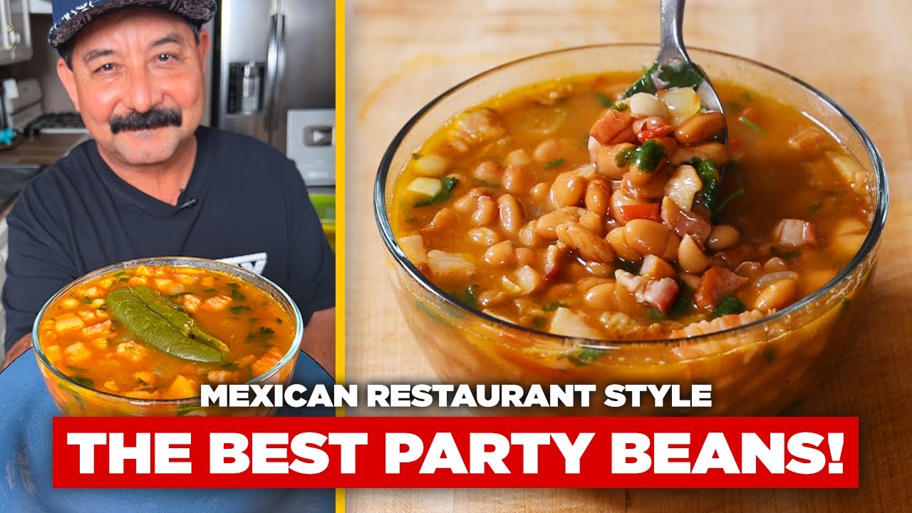 Make CARNE ASADA CHARRO BEANS for your next BACKYARD PARTY (the SECRET Mexican Restaurant Recipe)