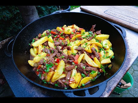 Tatar stew Azu: a hearty comfort food. Kazan, Dutch oven recipes.
