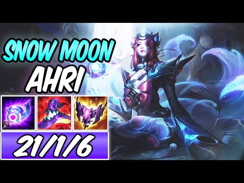 SNOW MOON AHRI MID GAMEPLAY | Full AP Build & Runes | League of Legends