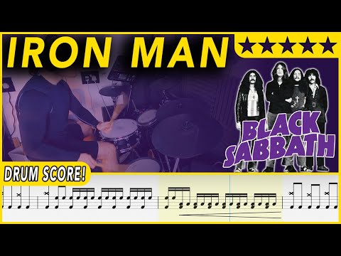 Iron Man - Black Sabbath | DRUM SCORE Sheet Music | #537 DRUMSCRIBE