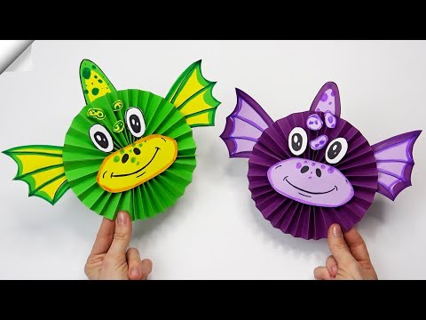 DIY 3D paper DRAGON Moving paper toys