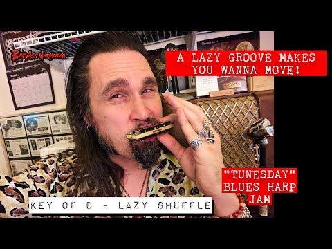 How To Not Suck on a Lazy Shuffle - Blues Harmonica Jam, Blues Shuffle Backing Track -  Tunesday 70