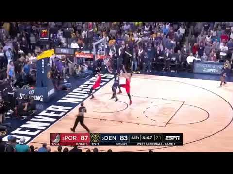 Nikola Jokic Blocks Damian Lillard then Cj McCollum Blocks Jamal Murray! Game 7 Blazers vs Nuggets