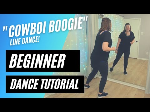 "Cowboi Boogie" (BEGINNER LINE DANCE TUTORIAL) | Step-by Step Line Dancing, Back-View!
