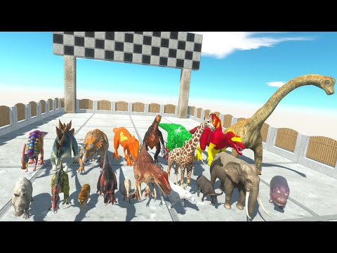 SUPER STAIR ROYAL RACE DINOSAURS & ANIMALS - Which One is Fastest - Animal Revolt Battle Simulator