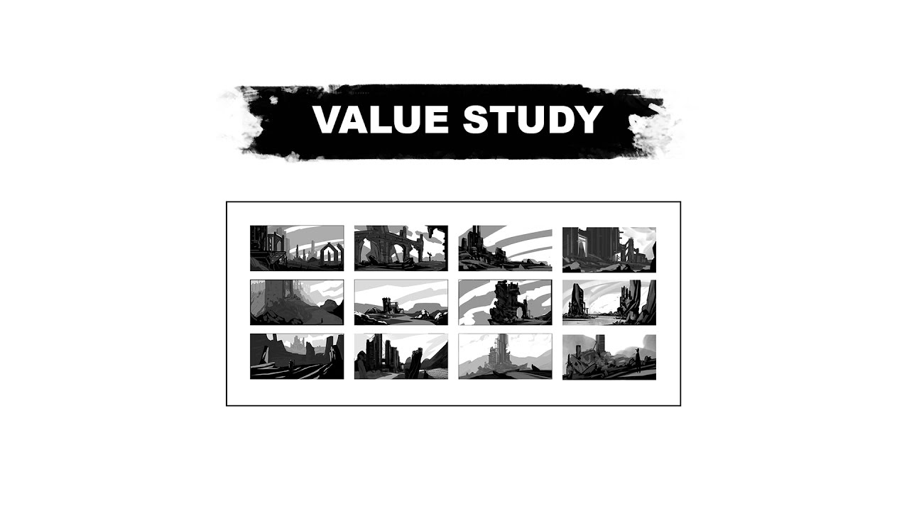 castle ruins Thumbnail study