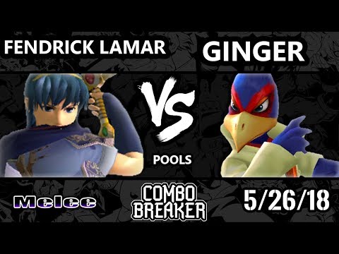 Combo Breaker 2018 Smash Melee - Fendrick Lamar (Marth) Vs. Balance | Ginger (Falco) - SSBM Pools