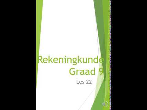 REKENINGKUNDE GRAAD 9: 22 Junie 2020 - periode 4 (22094)