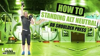 STANDING ALTERNATING NEUTRAL GRIP DUMBBELL SHOULDER PRESS exercise video thumbnail
