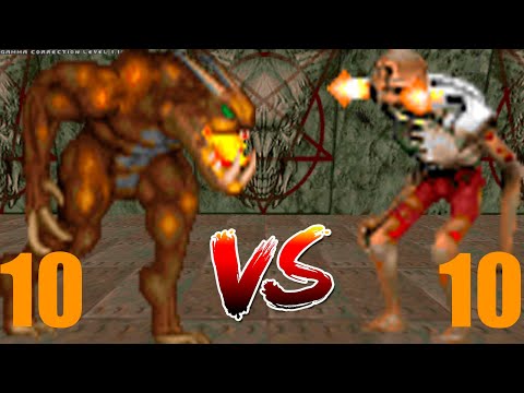 10 Weredragon vs 10 Revenant - CROSSOVER FIGHT - HERETIC vs DOOM Monster Infighting