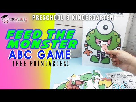 FEED THE MONSTER - ABC GAME Free Printables By Totschooling