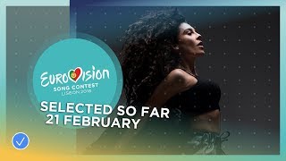 Selected entries so far (Updated 21 February 2018) - Eurovision Song Contest 2018