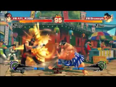 Battle & Brew 7/7 SSF4:AE Grand Finals ATL_R3DD vs Druseph