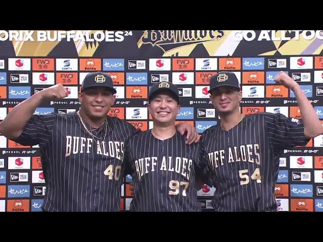 バファローズ・カスティーヨ投手・セデーニョ選手・古田島成龍投手ヒーローインタビュー 6月23日 オリックス・バファローズ 対 埼玉西武ライオンズ