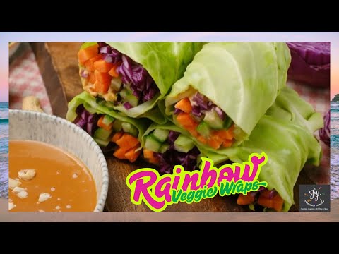 Rainbow Veggie Wraps 🥬 | Fresh Summer Lunch with Peanut Sauce (Vegan-Friendly)