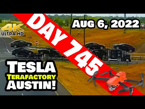 MODEL Ys SHIPPING OUT OF GIGA TEXAS! - Tesla Gigafactory Austin 4K  Day 745 - 8/6/22 - Tesla Texas