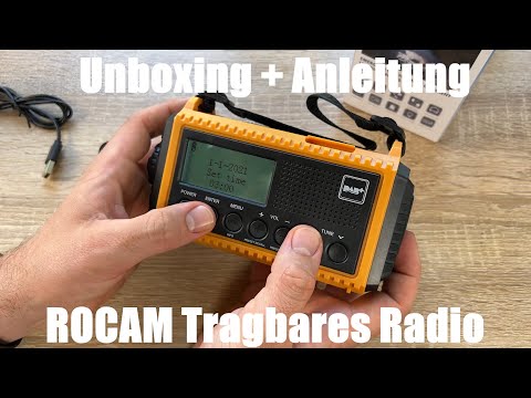 Tragbares Radio DAB+/DAB/FM mit 5000mAh Batterie (Powerbank) Solar-Kurbelradio unboxing & Anleitung