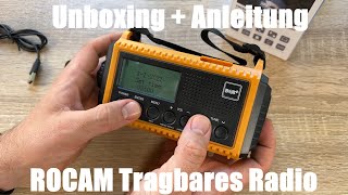 Tragbares Radio DAB+/DAB/FM mit 5000mAh Batterie (Powerbank) Solar-Kurbelradio unboxing & Anleitung