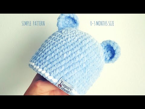 SIMPLE crochet hat tutorial with bear ears