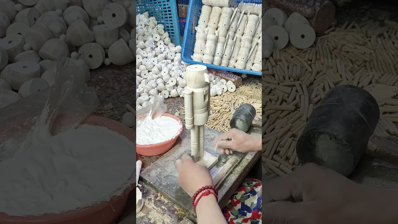 The making of wooden nutcracker