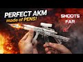 How To Make An AKM Gun From Ballpoint Pens Transparent Version