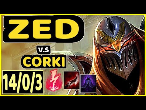 SERTUSS (ZED) vs CORKI - QUADRAKILL 14/0/3 KDA MID CHALLENGER GAMEPLAY - EUW