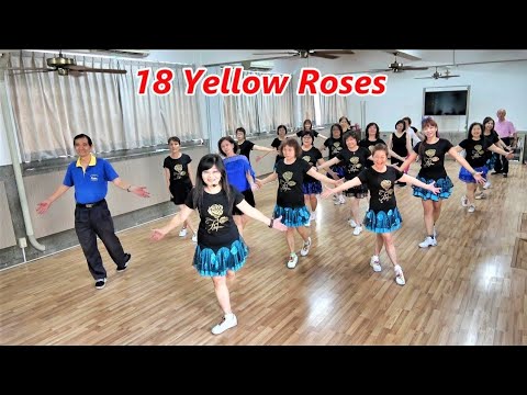 18 Yellow Roses｜Line Dance by Marie Sørensen｜Absolute Beginner｜基礎排舞｜18朵金黃玫瑰｜4K