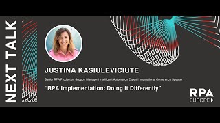 Justina Kasiuleviciute: RPA Implementation: Doing It Differently