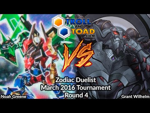 Power Rangers (Noah Greene) Vs Monarchs (Grant Wilhelm) - Yugioh Zodiac Tournament R4 March 2016