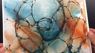 Abstract WATERCOLOR & Neurographic Inspired Ink Lines - 370