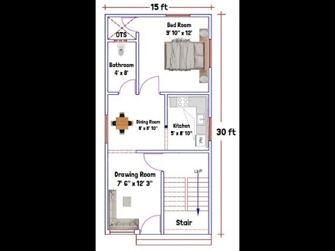 15x30 House Plan 15 x 30 Ghar Ka Naksha Small House Plans Design 450 sq ft house Plans
