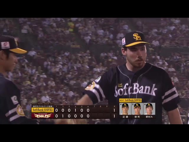 【6回裏】雄叫び上げた!! ホークス・C.スチュワート・ジュニア 6回5奪三振1失点投球!!  2023年9月19日 東北楽天ゴールデンイーグルス 対 福岡ソフトバンクホークス