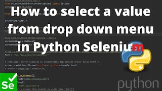 How to select a value from drop down menu in Python Selenium.