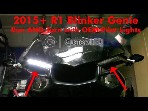 Blinker Genie for 2015+ YZF-R1. Plug-and-Play kit turns OEM Pilot Lights into Turn Signals
