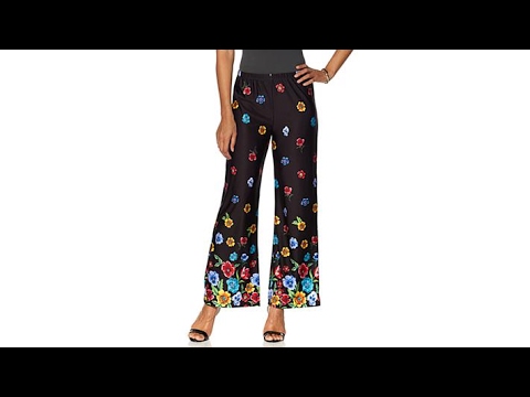 Slinky Brand BorderPrint Palazzo Pant