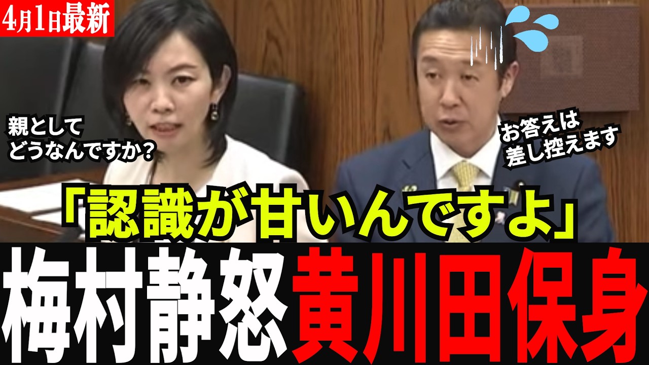 【ブチギレ】高校生の命より保身！？黄川田大臣の「コメント差し控える」冷酷答弁！梅村みずほが暴いた反基地団体と偏向教育のヤバすぎる闇！