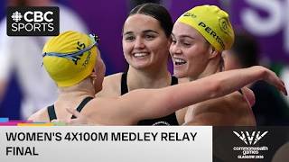 Canada in women's 4x100m medley relay swim final on Day 6 of Glasgow 2026 Commonwealth Games