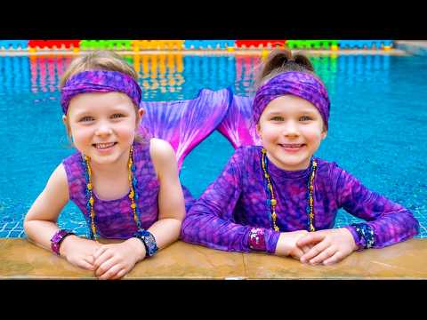 Mermaids in the Pool 🧜‍♀️ Summer Adventure | Pretend Play for Kids
