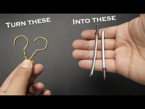 Turning a metal hook into a miniature Katana - DIY