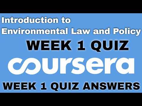 Introduction to Environmental Law and Policy week 1 quiz answers Introduction to Environmental Law