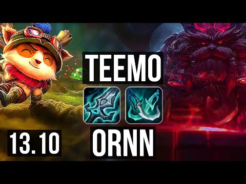 TEEMO vs ORNN (TOP) | 5/0/8, 600+ games | KR Master | 13.10