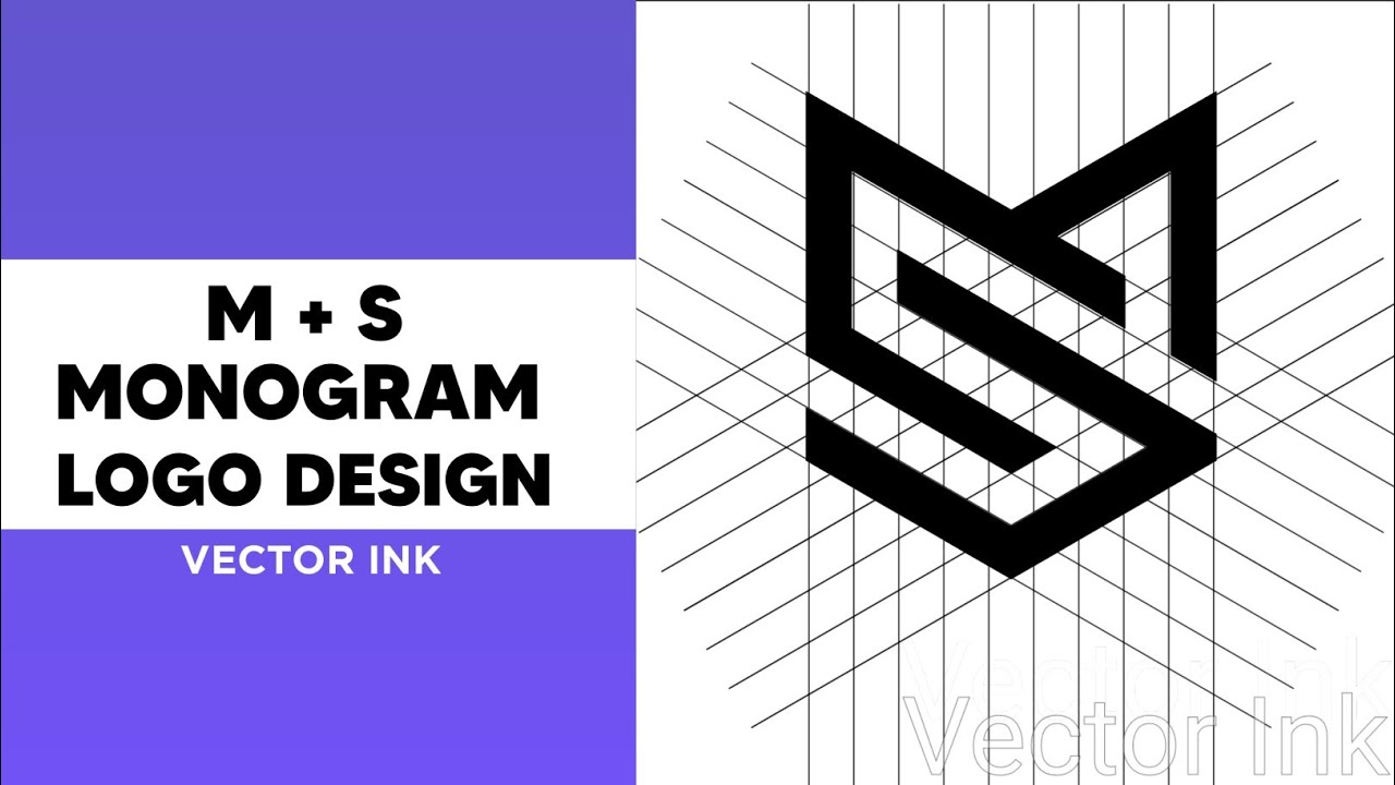 MS Monogram Logo Design In Vector Ink | Vector Ink Tutorial | Aman Graphics